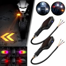 Clignotants LED pour moto avec Projection couleur et 27 modes de Signal – إشارة دراجات نارية ملونة
